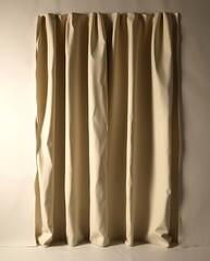 Poster - Elegant beige curtain backdrop for interior design presentations and artistry