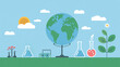 © Parvin - The earth and laboratory equipment symbolize scientific research for a sustainable environment