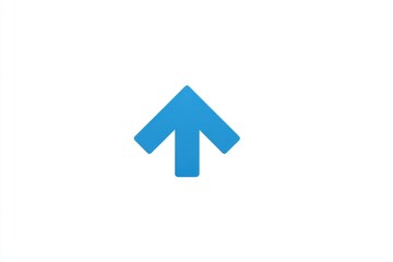 Poster - Simple blue upward arrow on white background