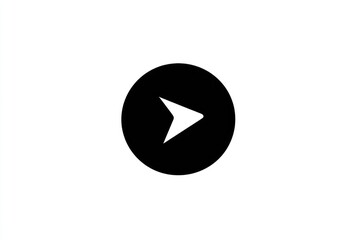 Poster - Black right-pointing arrow in a circle on white background