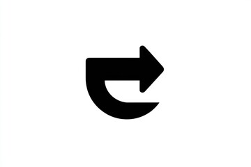 Poster - Simple black arrow curving to the right