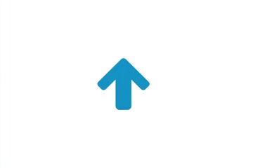 Poster - Simple teal upward arrow on white background