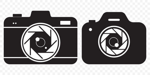 Poster - Outline Filled Vector Sign ofvs - camera vector icon . isolated transparent . photo camera sign . black outline and filled version on Transparent Background. EPS 10.