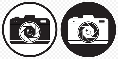 Poster - Outline Filled Vector Sign ofvs - camera vector icon . isolated transparent . photo camera sign . black outline and filled version on Transparent Background. EPS 10.