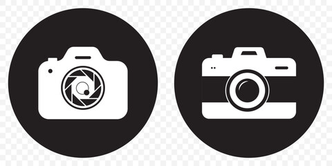 Poster - Photo camera icons set. Photography symbol. Photographing sign. Isolated vector illustration on Transparent background. EPS 10.