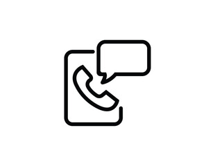 Poster - Phone icon with speech bubble representing communication or messaging isolated on white background