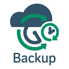 Aufkleber - Illustration of a backup icon with a cloud and circular arrows indicating data transfer process
