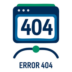 Poster - Illustration of a browser window displaying the error code 404 with a slider underneath it