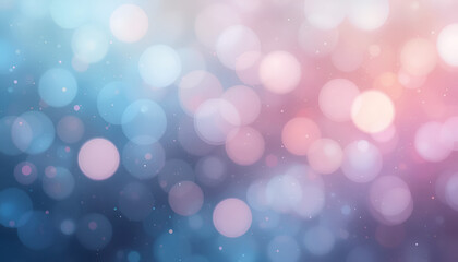 Poster - A dreamy bokeh background with pastel colors creates a soft, ethereal, and romantic atmosphere with shimmering lights and delicate circles.