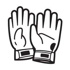 Fototapete - Black and white illustrated gloves icon vector graphic representing protection and safety concepts
