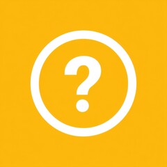 Aufkleber - Minimalistic bold yellow background with a white circular outline featuring a white question mark symbol, representing query or uncertainty in a simple, clean design.
