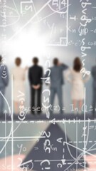 Poster - Animation of statistics and data processing on grey background