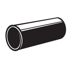 Fototapete - Simple black and white illustration of a cylindrical pipe isolated on a white background