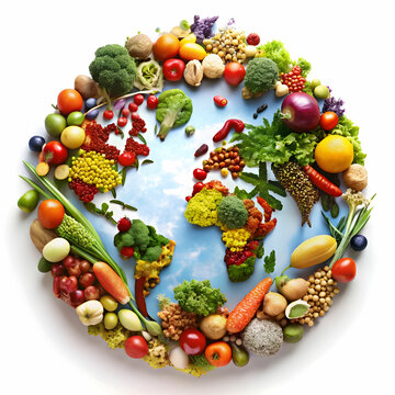 The world food day on white background