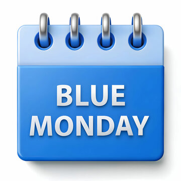 A beautiful blue Monday on white back ground