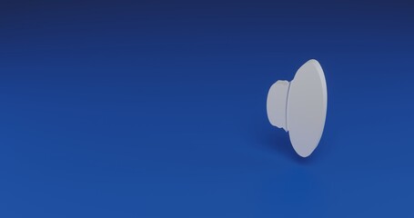Poster - isolated realistic white speaker symbol with shadow. located on the right side of the scene. 3d illu