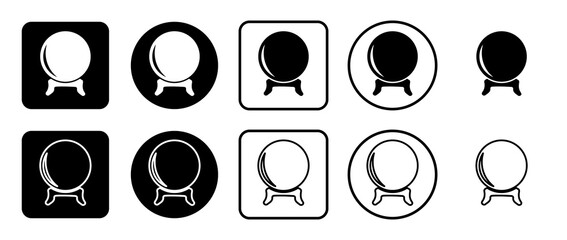 Poster - Icon set of spirit ball symbol. Filled, outline, black and white icons set, flat style.  Illustration on transparent background