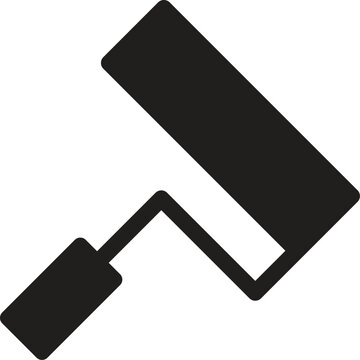 Vector paint roller icon. Two-tone version on black and white background