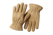 © Michael - Protective leather work gloves in beige color, isolated studio shot, highlighting safety and manual labor essentials