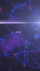 Poster - Animation of bright light spot over plexus networks floating against black background