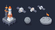 © Briliana - Space Exploration Rocket Launch, Satellites, and Moon Landing Space Icon Set