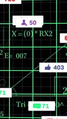 Poster - Social media notifications animation over mathematical equations and graphs on black background