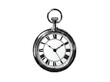 © ArtWorld - Elegant silver pocket watch timepiece classic design, On Transparent Background, Png