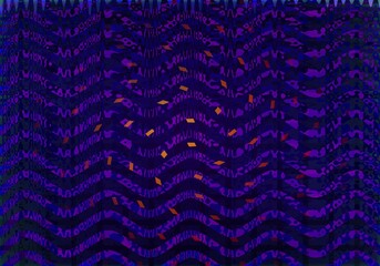 Poster - Digitally generated image of purple abstract wave pattern with copy space
