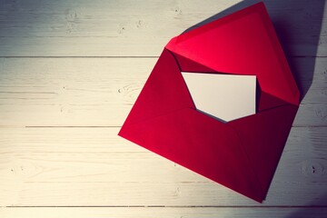 Poster - Digital image of red envelope with paper