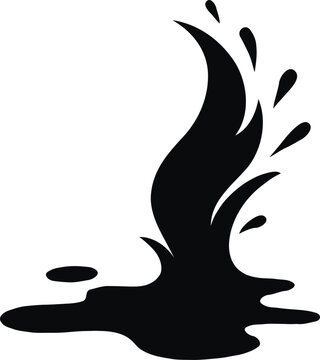 Dynamic Water Splash Illustration Black and White Vector Graphic