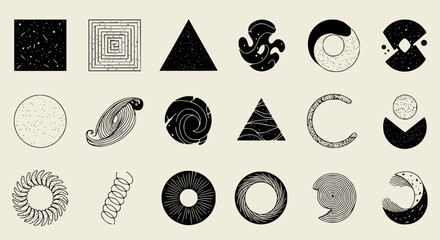 Poster - Geometric shapes showcase artistic abstract designs, perfect for background texture, patterns, or creative artwork elements.