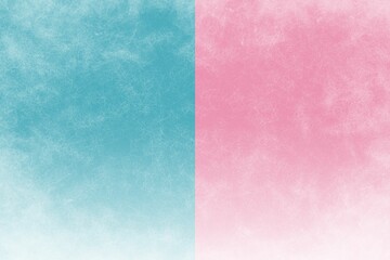 Poster - Flat design is featuring split turquoise-blue and pastel pink gradients with scratch textures