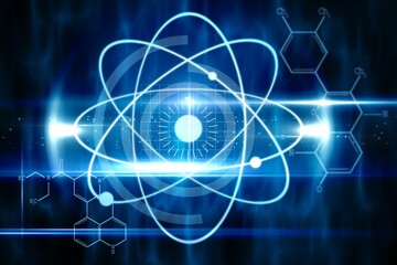 Aufkleber - Blue technology design with circles