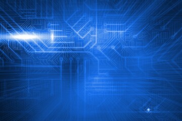 Poster - Futuristic blue circuit board
