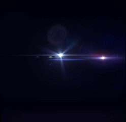 Poster - Glowing lens flare against black background