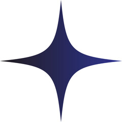 Aufkleber - A dark blue four pointed star shape on a clean white background image