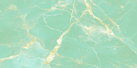 Poster - A top-view of aqua onyx marble stone texture, Elegant green onyx marble texture background, with veins of gold and soft pastel color.