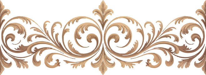 Elegant vintage ornamental scrollwork with acanthus leaves and floral motifs