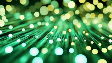 Poster - Fiber optic cables transferring big data with bokeh effect