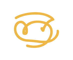 Poster - Abstract Mustard Yellow Line Art Shape Element