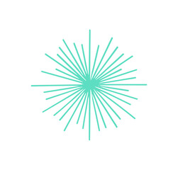 Poster - Abstract Turquoise Sunburst Shape Icon Vector