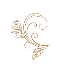 Poster - Floral flourish element isolated vector design