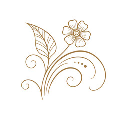Poster - Gold Flower and Leaf Vector Element Design