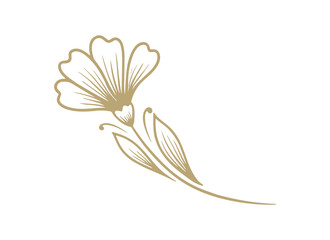 Poster - Golden Flower Element Vector Shape Icon on White