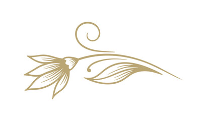 Poster - Gold Ornamental Flower Vector Shape Icon Design
