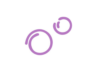 Poster - Lilac Doodle Style Bubbles Vector Icon Shape