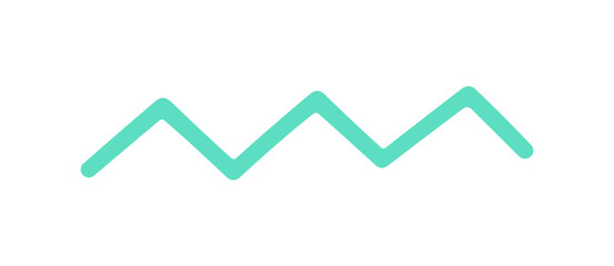 Poster - Mint Zigzag Line Vector Icon on White Background