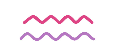 Poster - Pink and purple wave icon, zodiac sign, vector