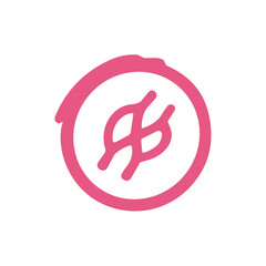 Poster - Pink Circle Icon with Abstract Central Shape Design