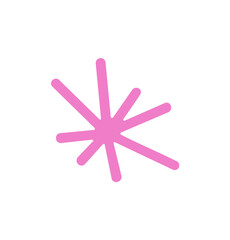 Poster - Pink Burst Icon with Rounded Ends on White Background